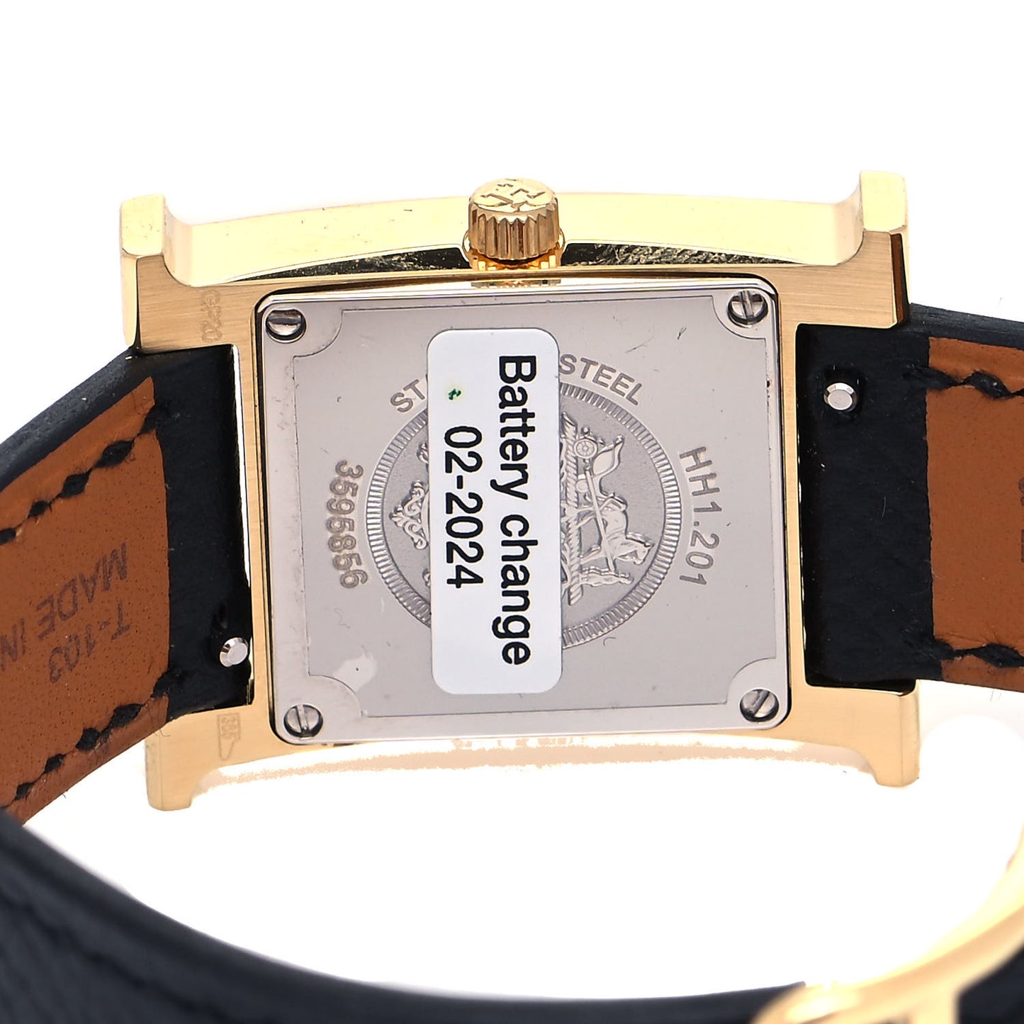 Stainless Steel Epsom 21mm Heure H Hour Quartz Watch Noir