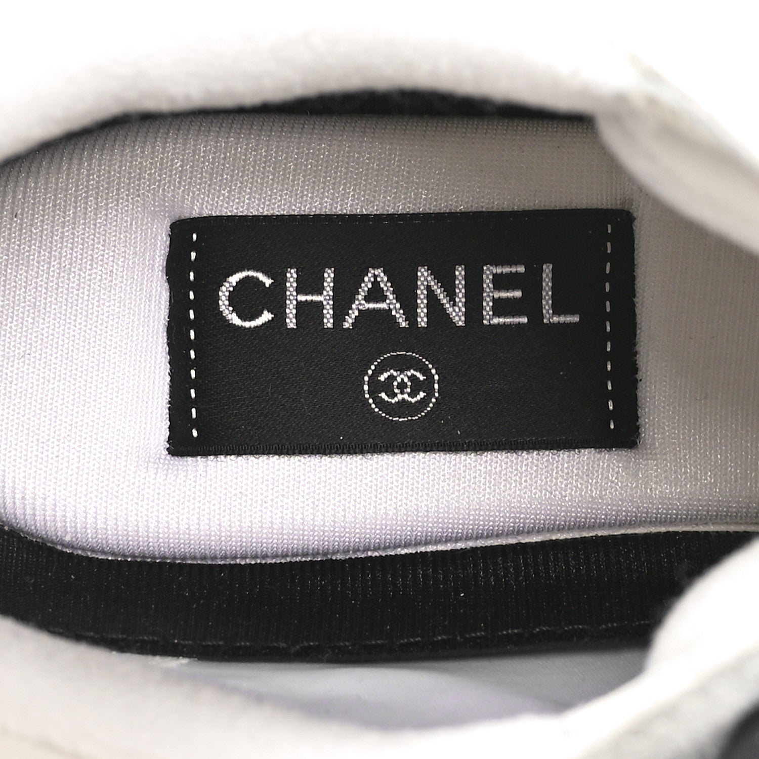 Chanel Suede Calfskin Fabric CC Sneakers 40 White 7 of 9