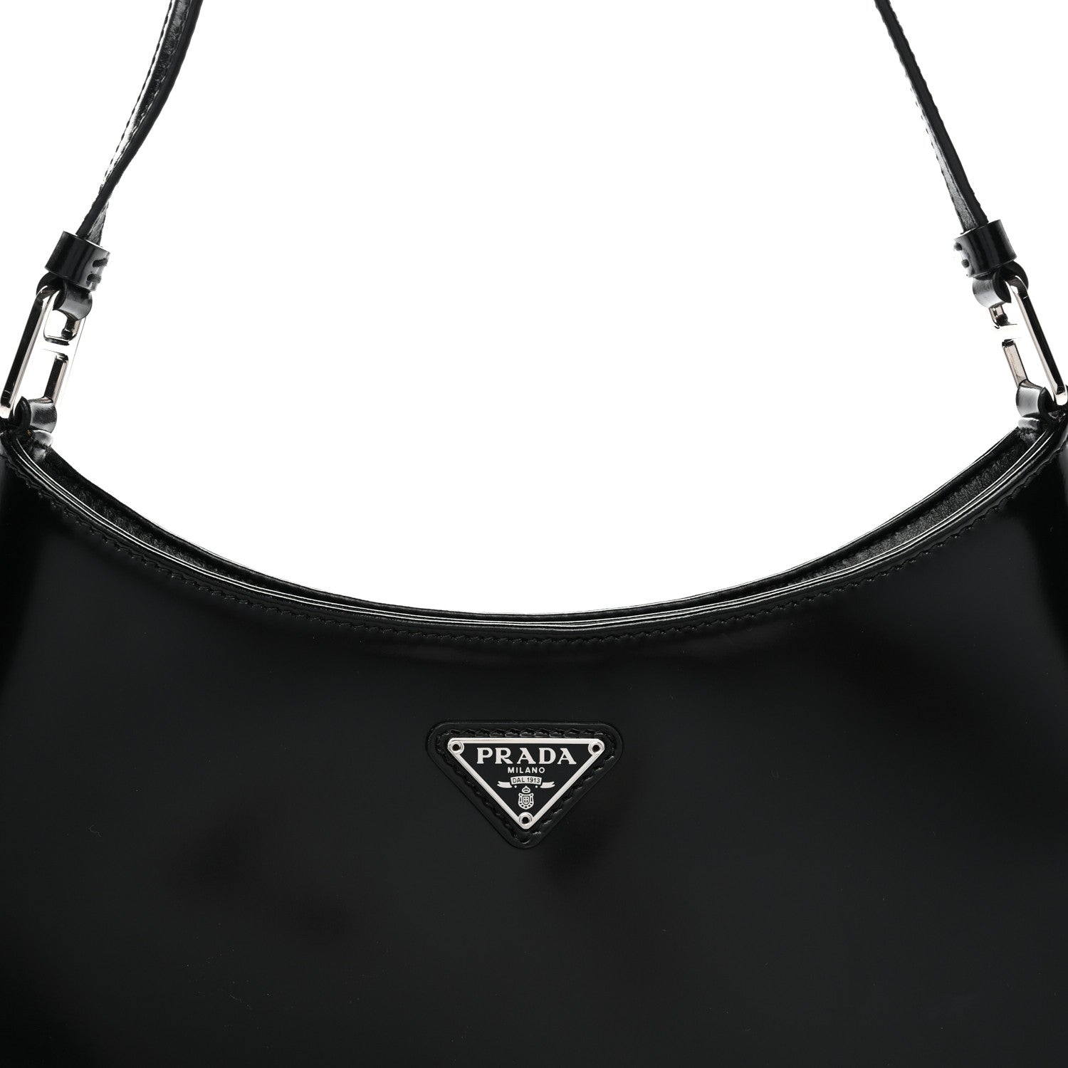 Prada Spazzolato Cleo Shoulder Bag Black 8 of 11