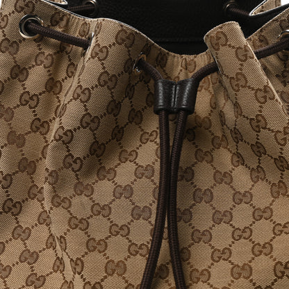 Gucci Monogram Dollar Calfskin O Drawstring Backpack Beige Ebony Testa di Moro Dark Chocolate 8 of 10
