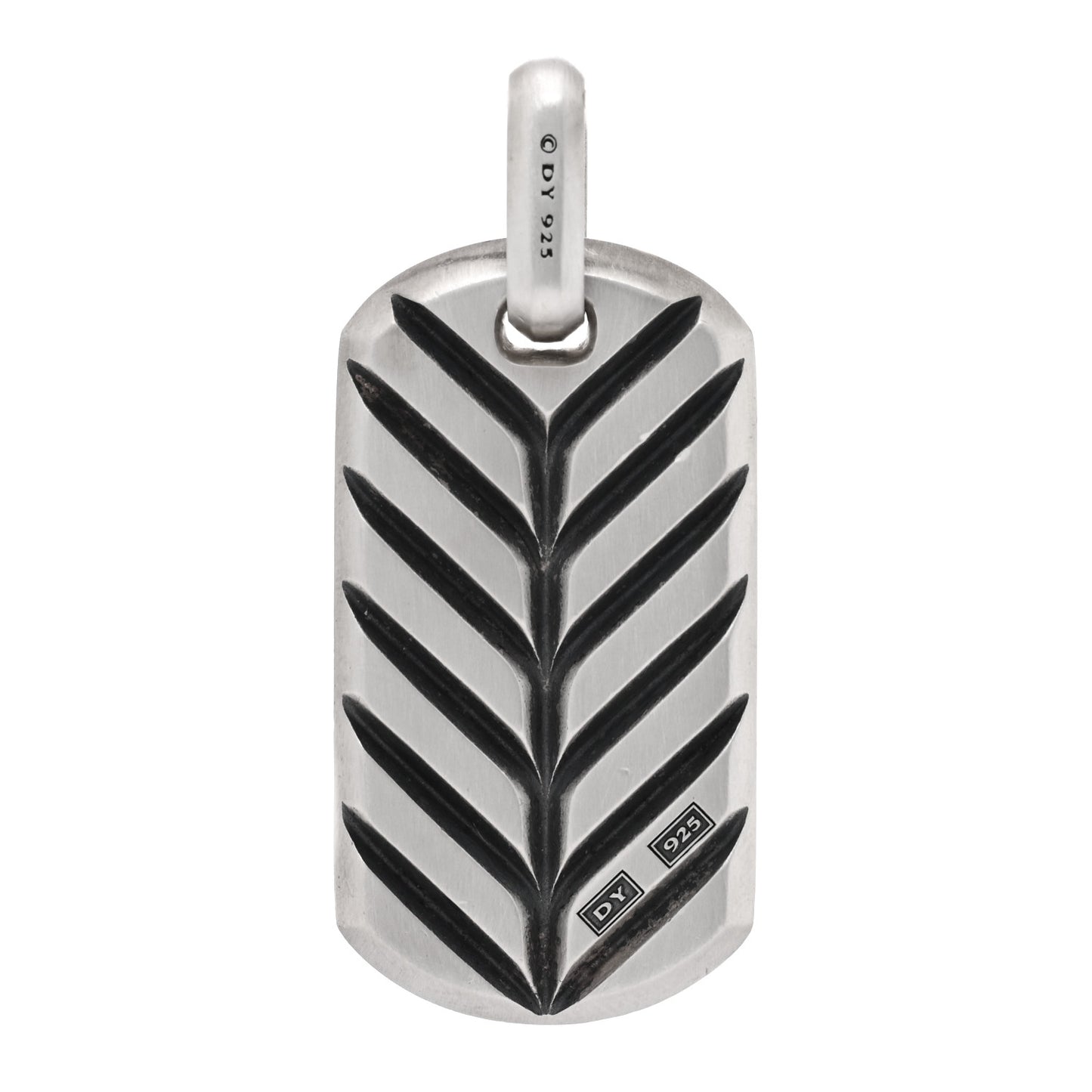 Sterling Silver Ruby Sapphire Tsavorite 35mm Chevron Tag Pendant