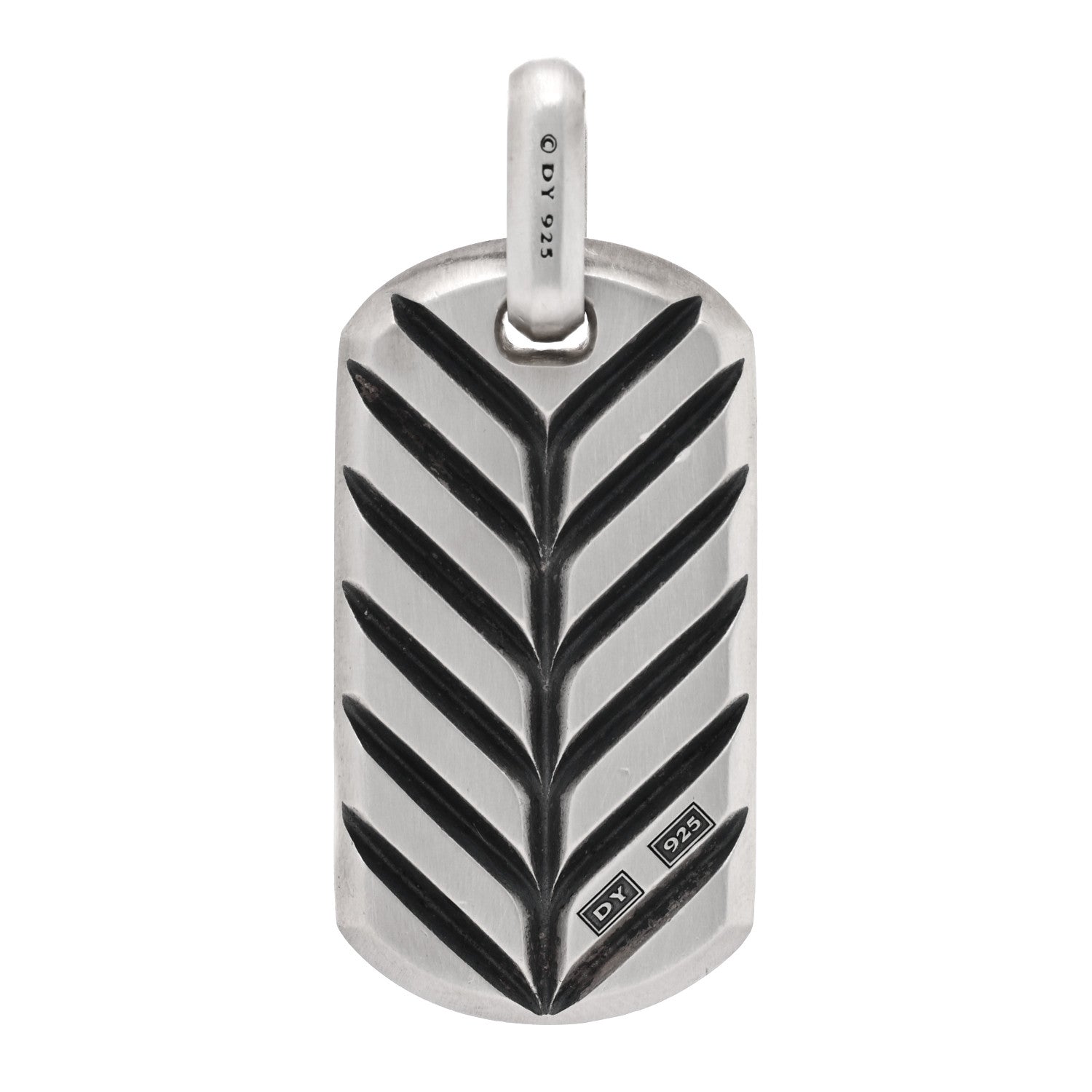 David Yurman Sterling Silver Ruby Sapphire Tsavorite 35mm Chevron Tag Pendant 3 of 3