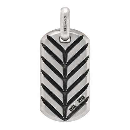 David Yurman Sterling Silver Ruby Sapphire Tsavorite 35mm Chevron Tag Pendant 3 of 3