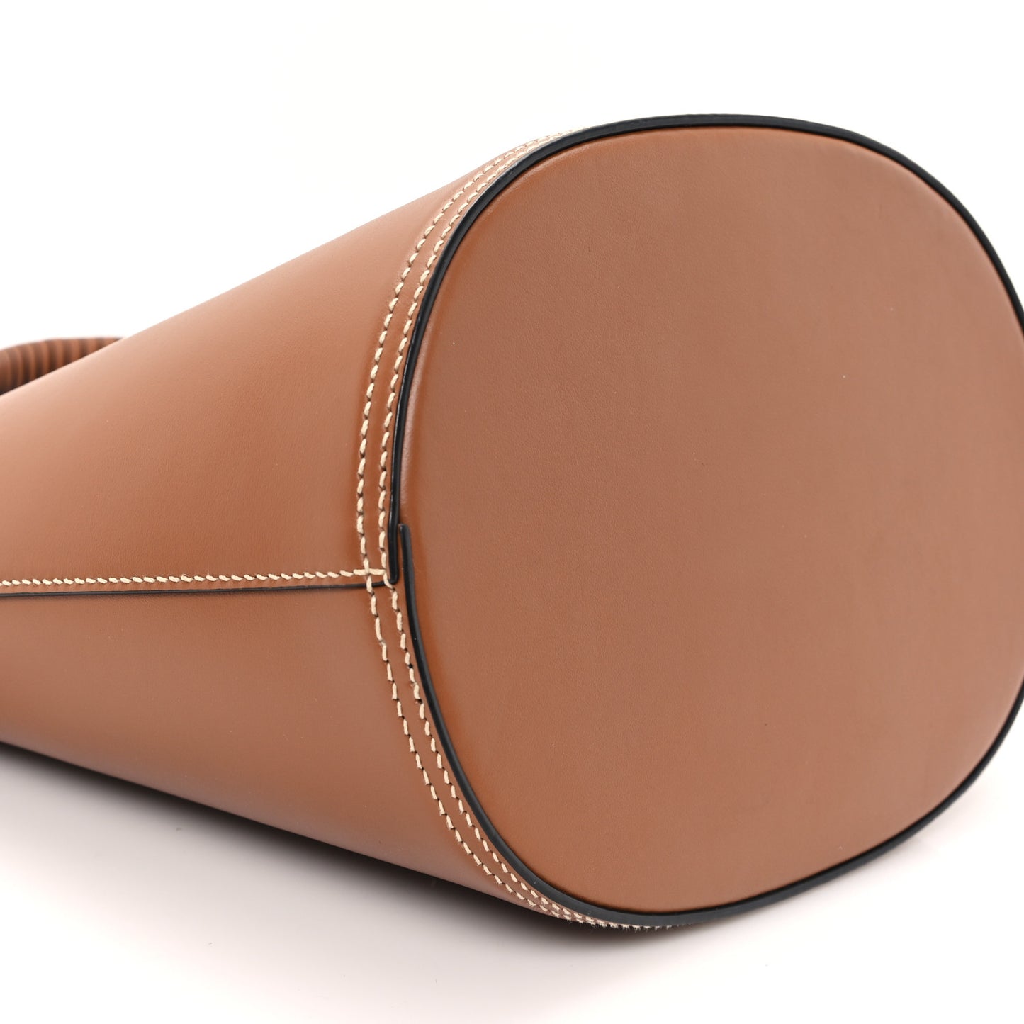 City Calfskin Knotted Rope Bucket Bag Cognac