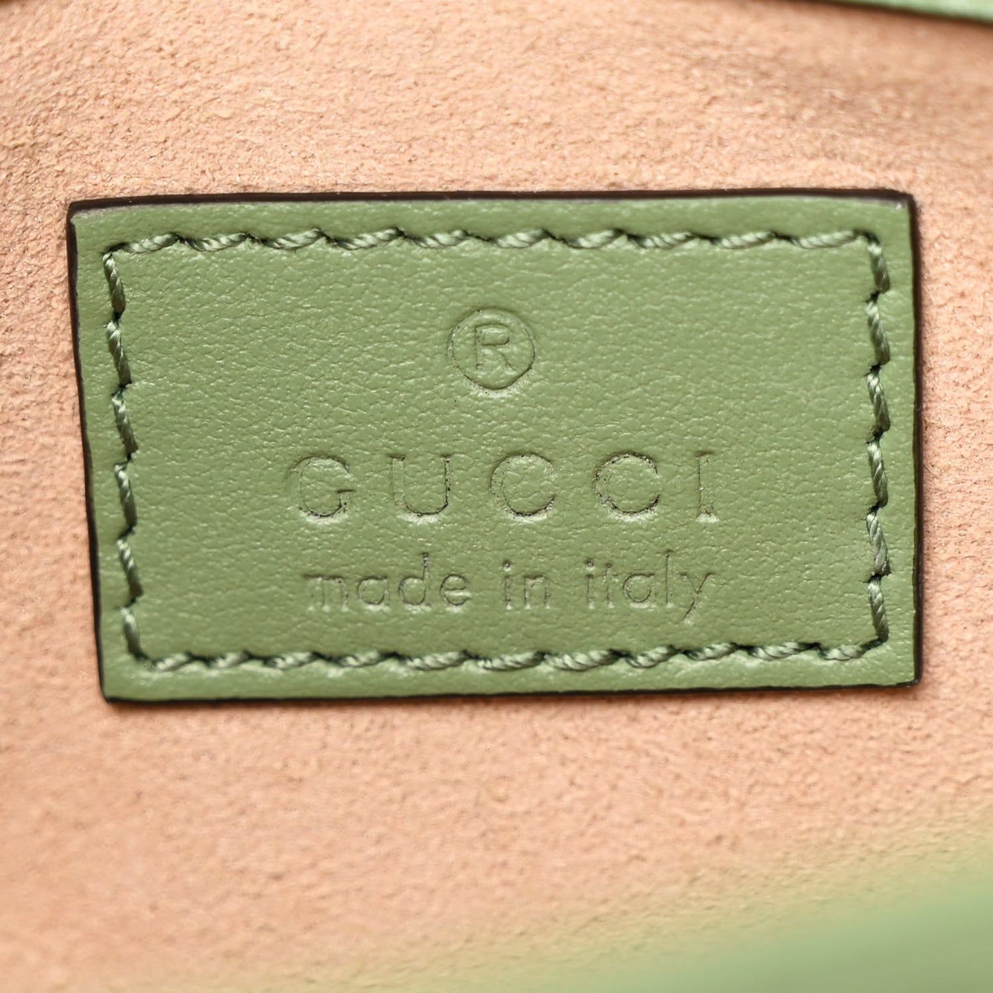 Calfskin Matelasse Super Mini GG Marmont Shoulder Bag Salamander Green