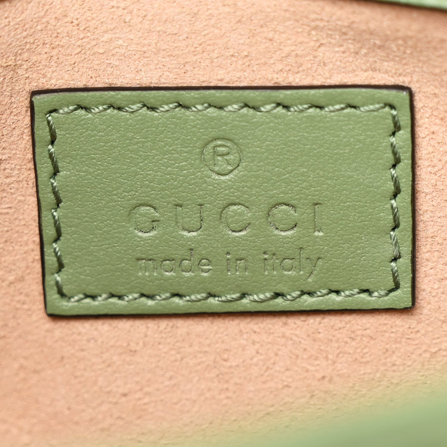 Gucci Calfskin Matelasse Super Mini GG Marmont Shoulder Bag Salamander Green 6 of 11