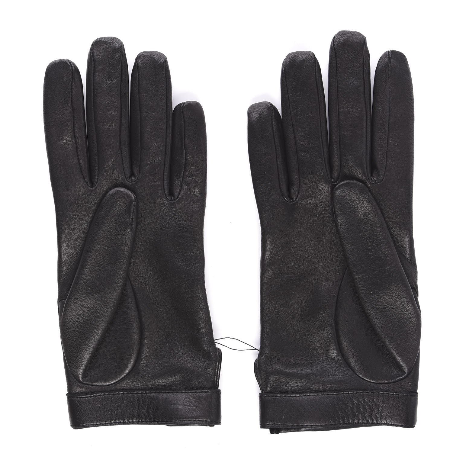 Chanel Lambskin Quilted Turnlock Gloves 7 Black 2 of 4