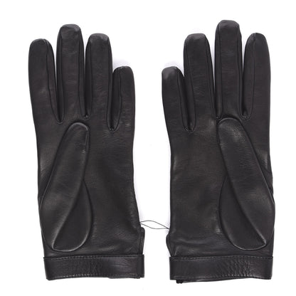 Chanel Lambskin Quilted Turnlock Gloves 7 Black 2 of 4