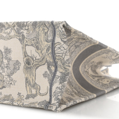 Christian Dior Canvas Embroidered Medium Dioriviera Toile De Jouy Book Tote Gray 10 of 10
