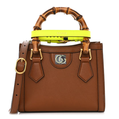 Gucci Wonka Grain Calfskin Mini Diana Tote Bag Cuir Yellow Fluo 1 of 10