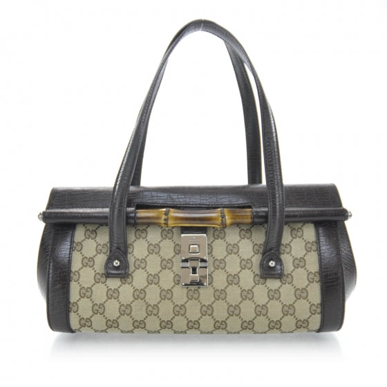 Monogram Bamboo Bullet Satchel Brown