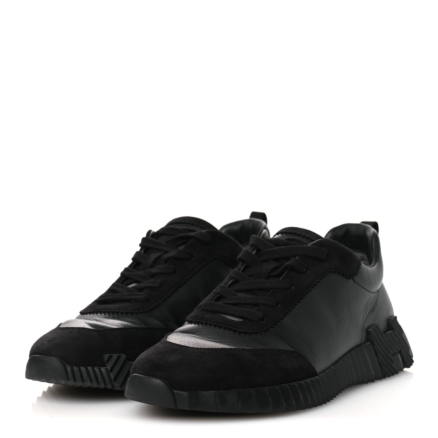 Goatskin Suede Goatskin Mens Bouncing Sneakers 43.5 Black