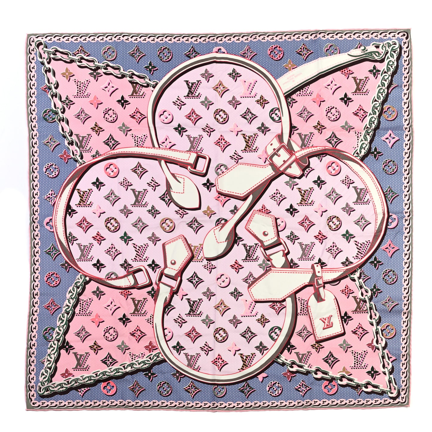 Silk Pop Monogram Scarf Rose Pop