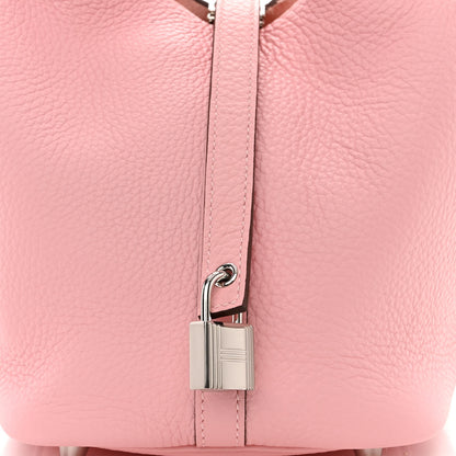 Hermes Taurillon Clemence Picotin Lock 18 PM Rose Sakura 8 of 12