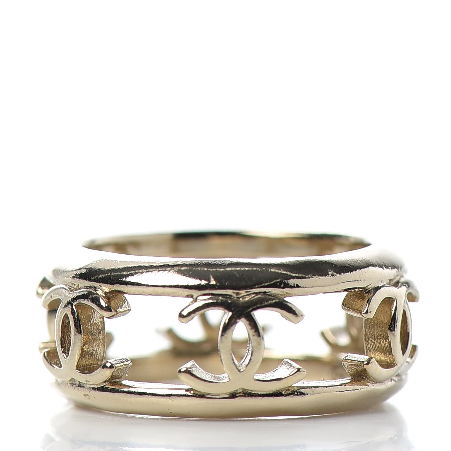 Chanel Metal Chain CC Ring 5 Golden 4 of 6