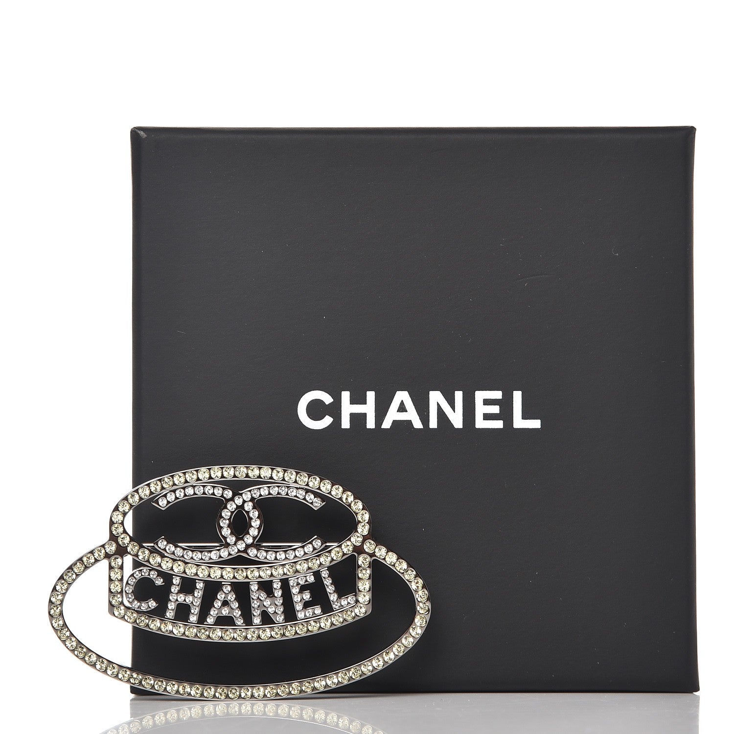 Chanel Ruthenium Strass Crystal Hat Brooch Pale Yellow 5 of 5