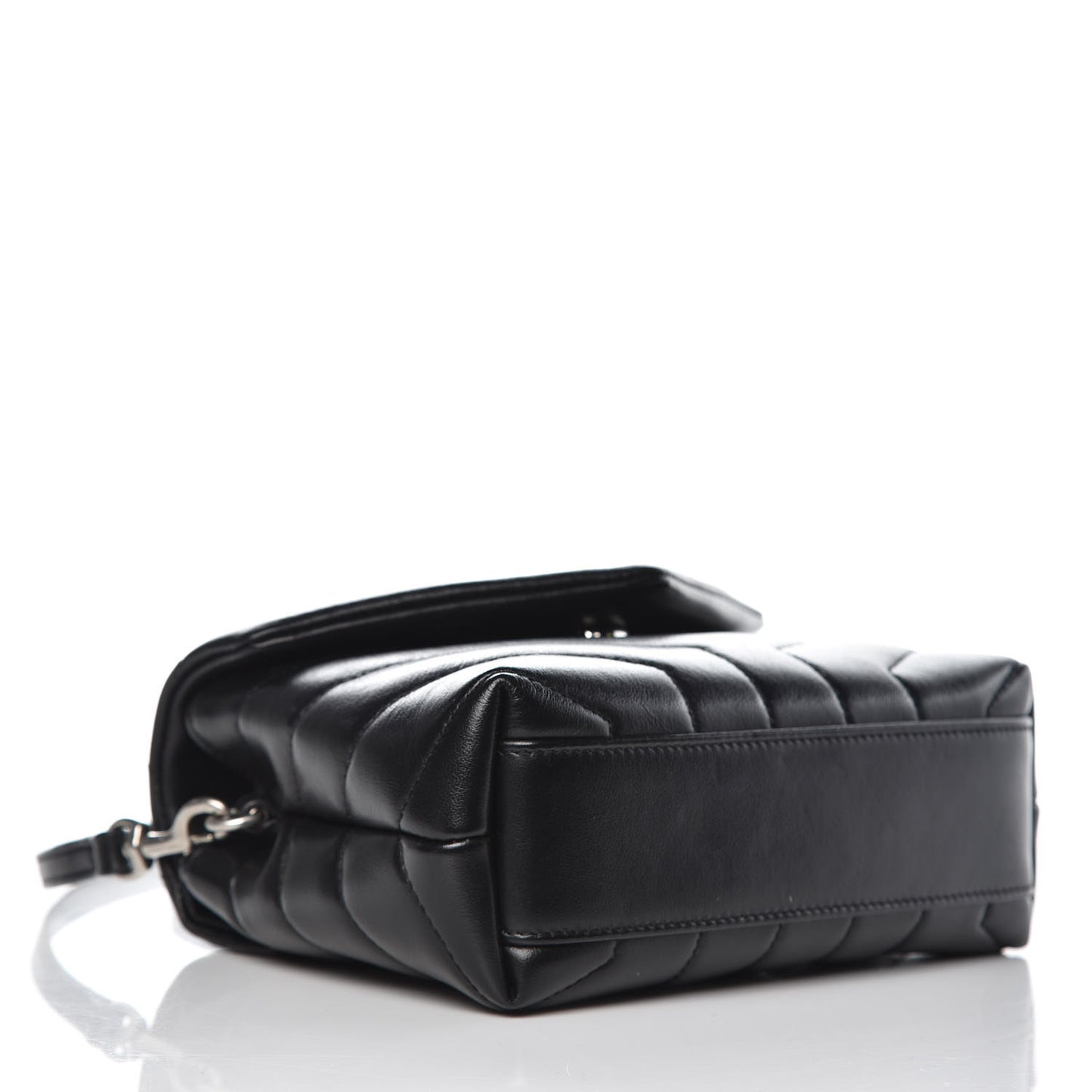 Calfskin Y Quilted Monogram Toy Loulou Crossbody Bag Black