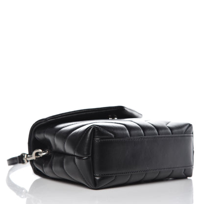 Saint Laurent Calfskin Y Quilted Monogram Toy Loulou Crossbody Bag Black 4 of 7