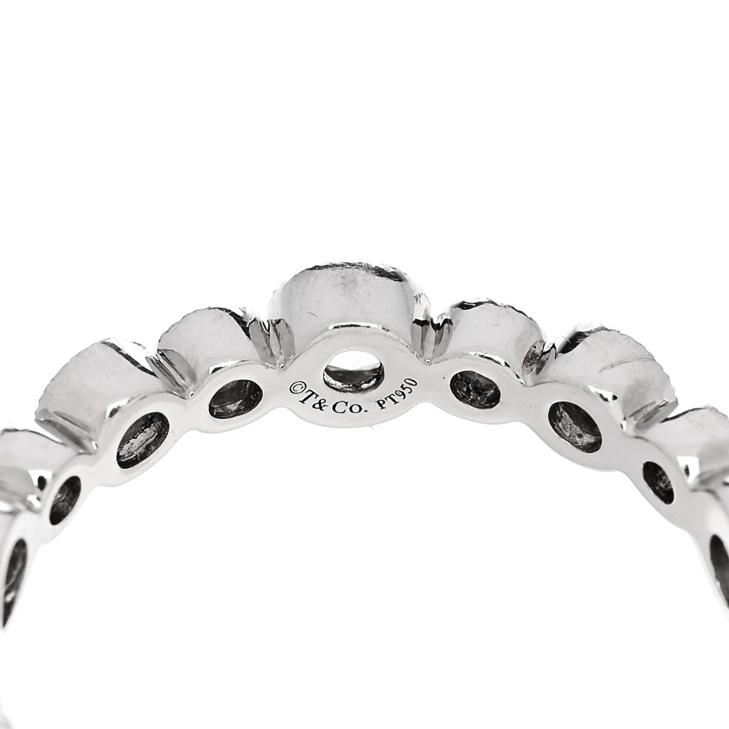 Tiffany Platinum Diamond Narrow Cobblestone Band Ring 47 4 4 of 5