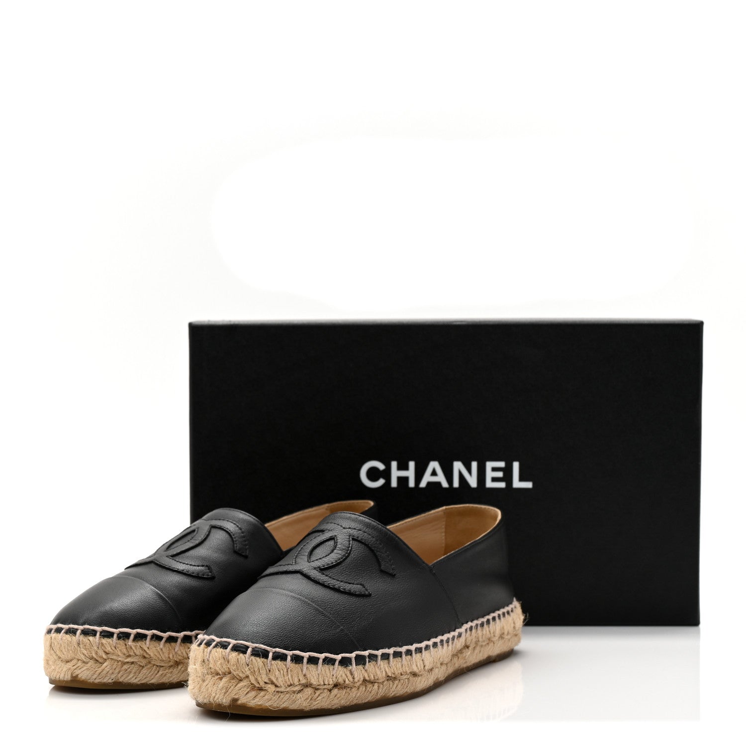 Chanel Lambskin CC Espadrilles 36 Black 1775256 – FASHIONPHILE