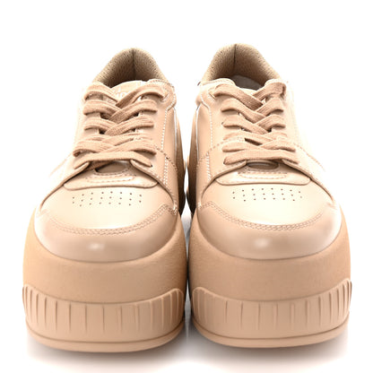 Fendi Calfskin Fashion Show Platform Sneakers 38.5 40 Beige 3 of 11