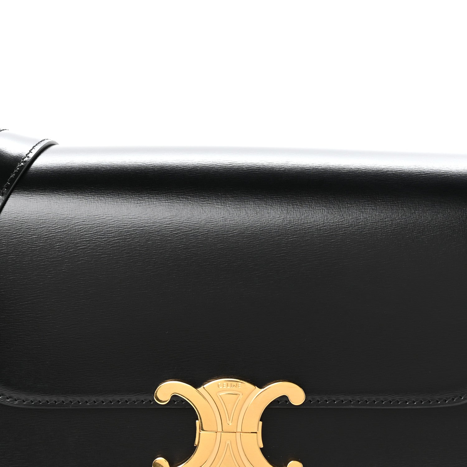 Celine Shiny Calfskin Medium Triomphe Black 10 of 13
