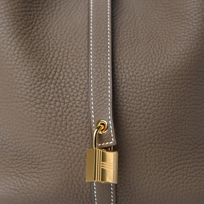 Hermes Taurillon Clemence Picotin Lock 22 MM Etoupe 10 of 11
