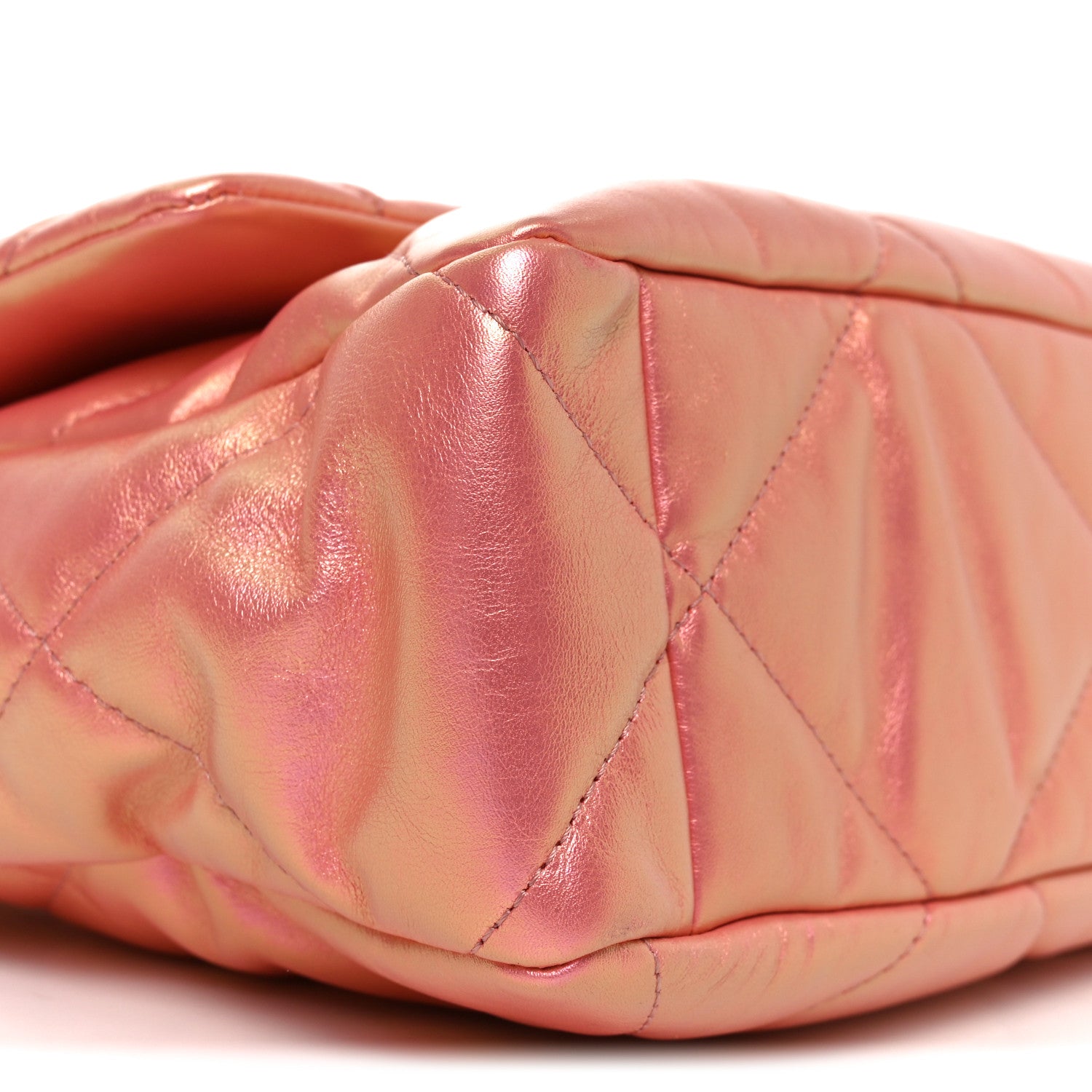 Chanel Iridescent Lambskin Quilted Large Chanel 19 Flap Pink 9 of 10