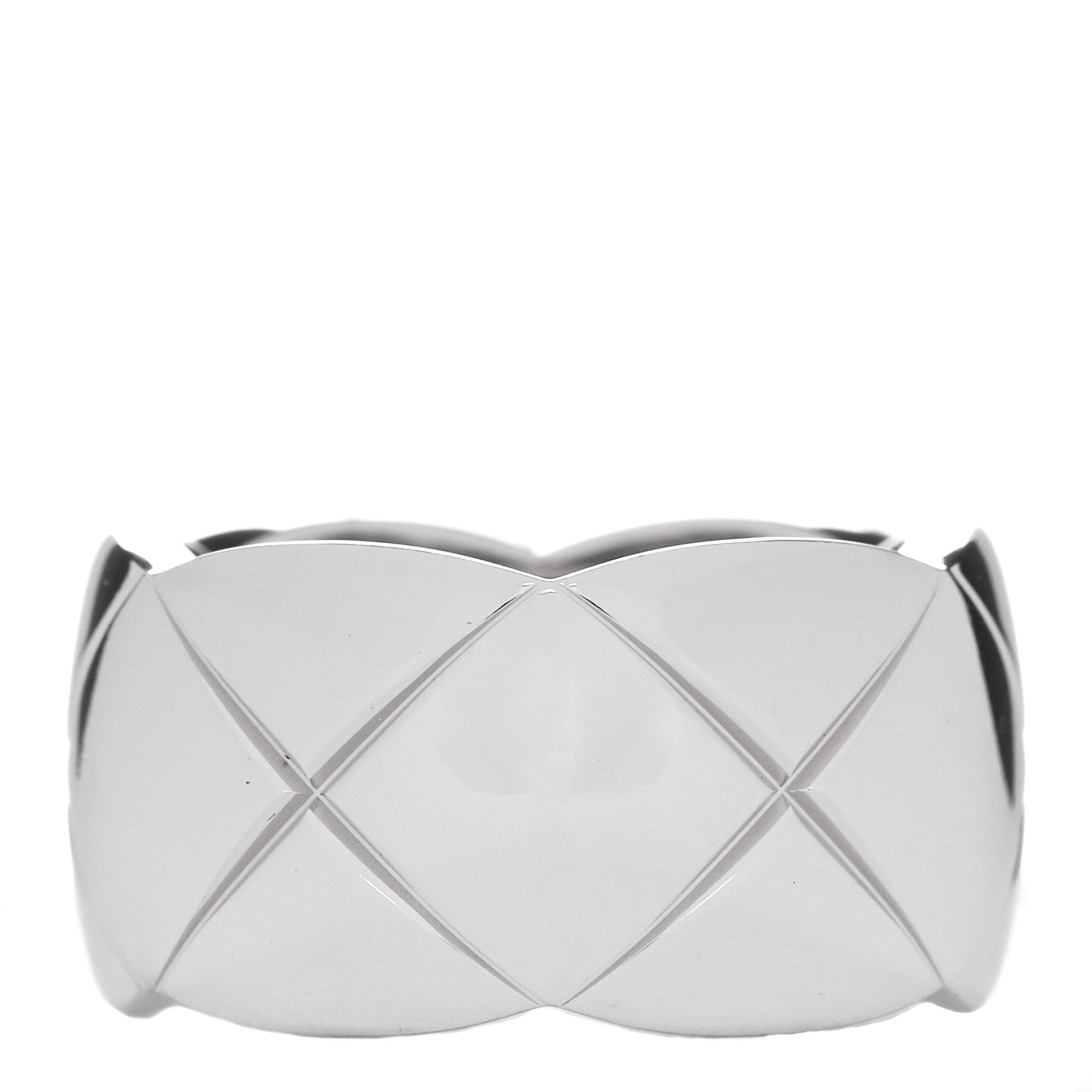 Chanel 18K White Gold Large Coco Crush Ring 52 6 3 of 5