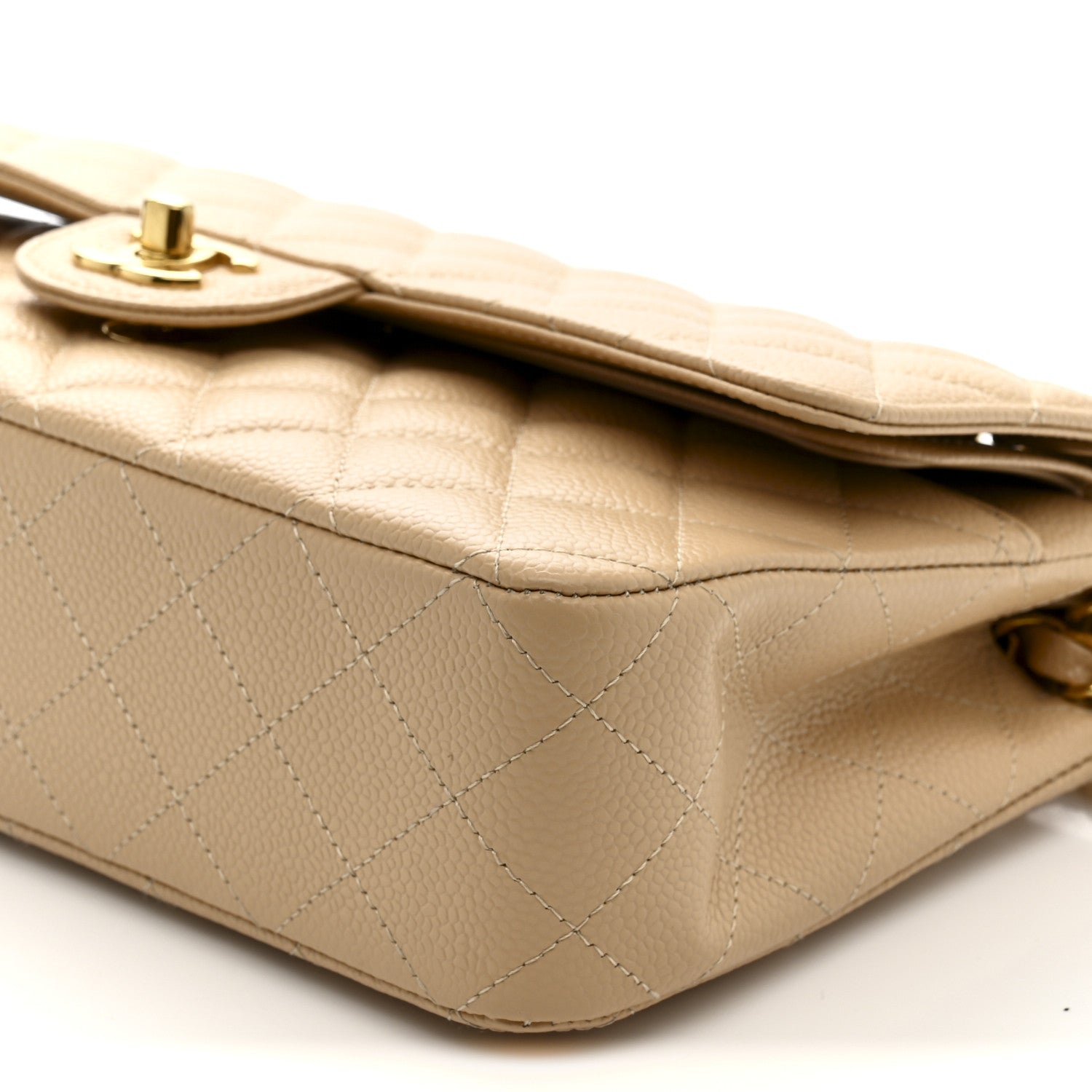 Chanel Caviar Quilted Medium Double Flap Beige 10 of 11
