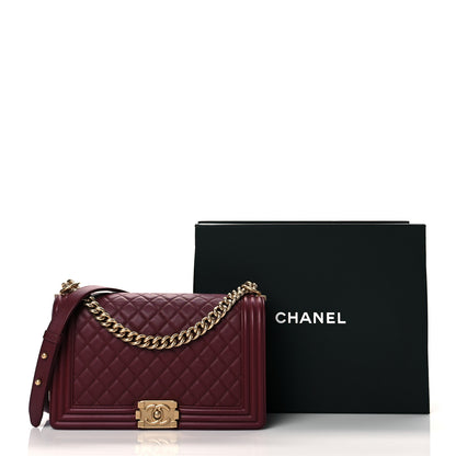 Chanel Calfskin Quilted New Medium Boy Flap Burgundy 10 of 10