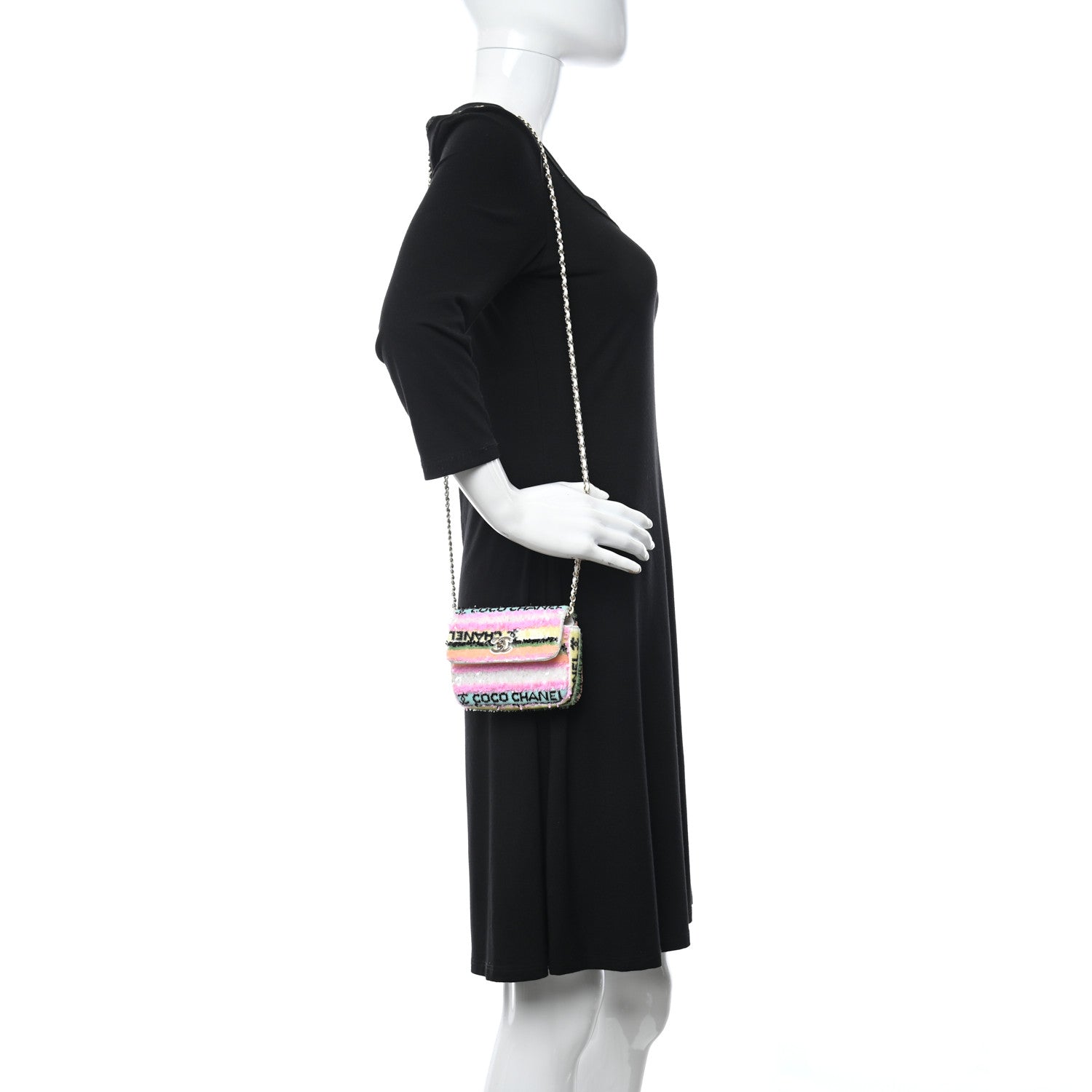 Chanel Sequin COCO Clutch With Chain Multicolor 2 of 11