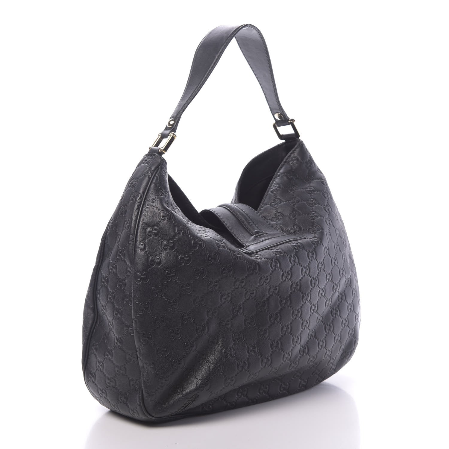 Gucci Guccissima Large New Ladies Web Hobo Black 3 of 15