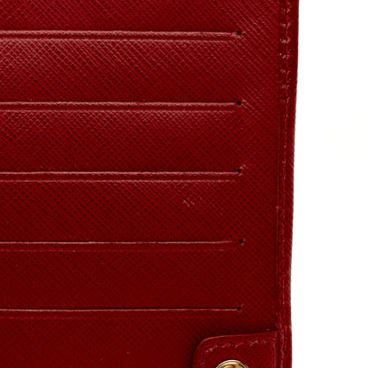 Salvatore Ferragamo Hammered Calfskin Vara Bow Chain Wallet Red 11 of 13