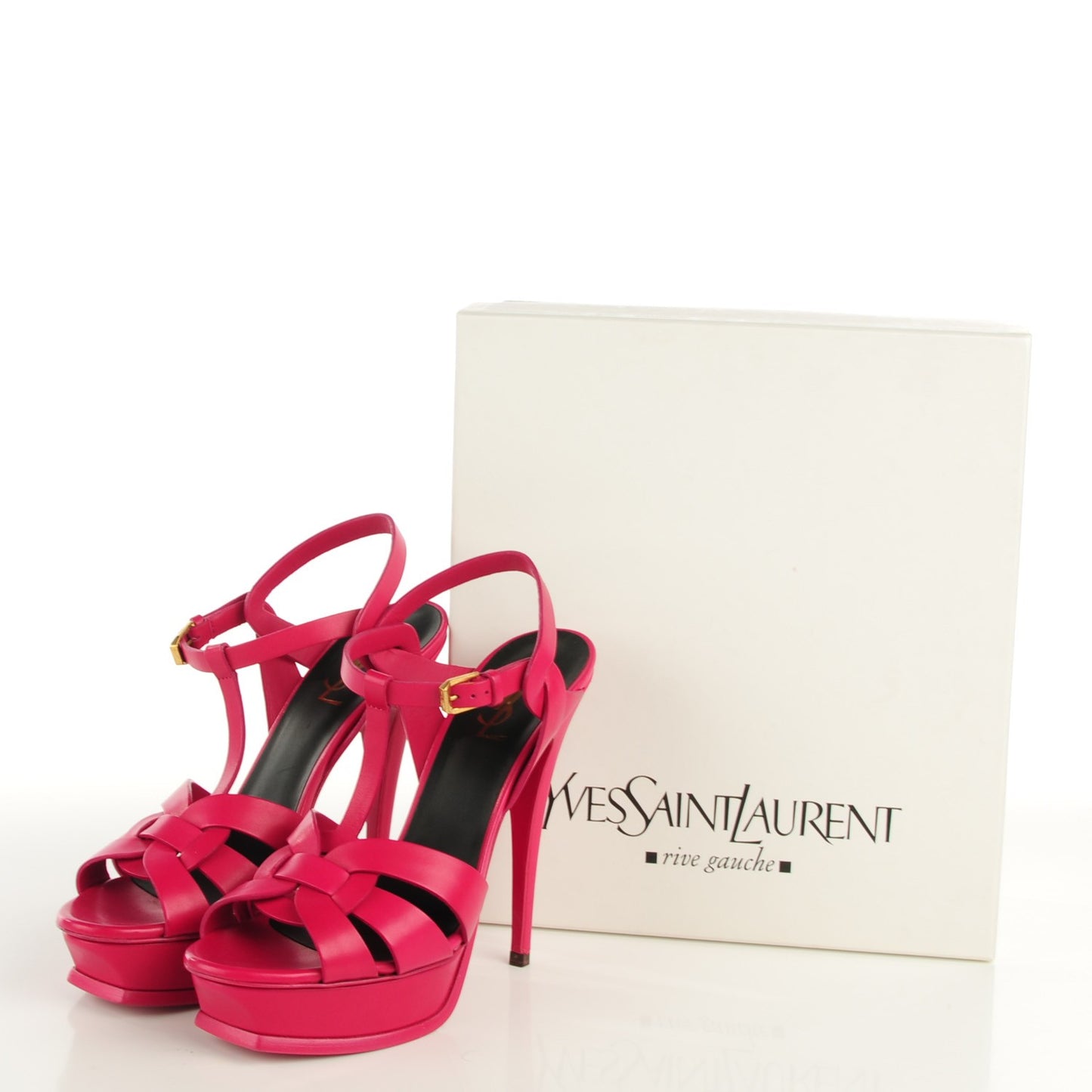 Calfskin Tribute 105 Platform Sandals 40 Fuchsia