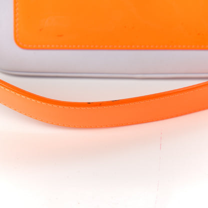 Christian Dior Patent Smooth Calfskin Mini Be Dior Flap Orange Light Blue 15 of 20