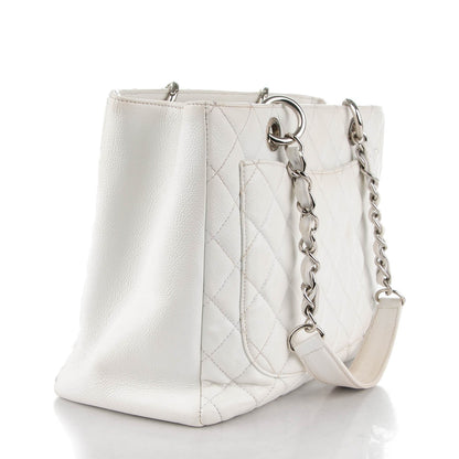 Chanel Caviar Quilted Grand Shopping Tote GST White 3 of 11