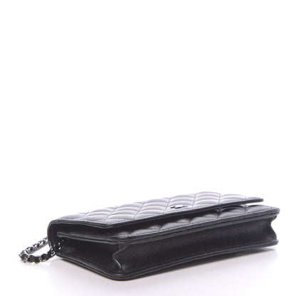 Chanel Iridescent Caviar Quilted Wallet On Chain WOC Black 4 of 12