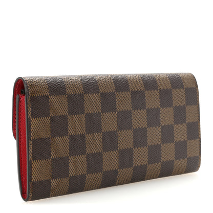 Louis Vuitton Damier Ebene Emilie Wallet Red 3 of 6