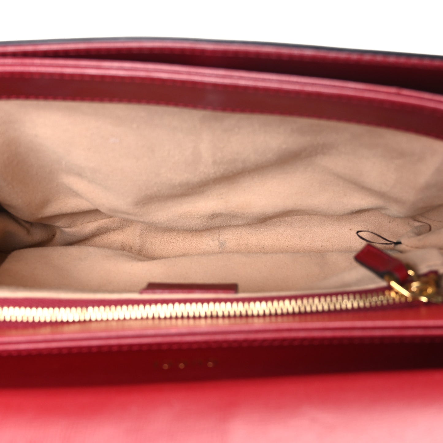 GG Supreme Monogram Azalea Calfskin Horsebit 1955 Shoulder Bag Beige Ebony New Cherry Red