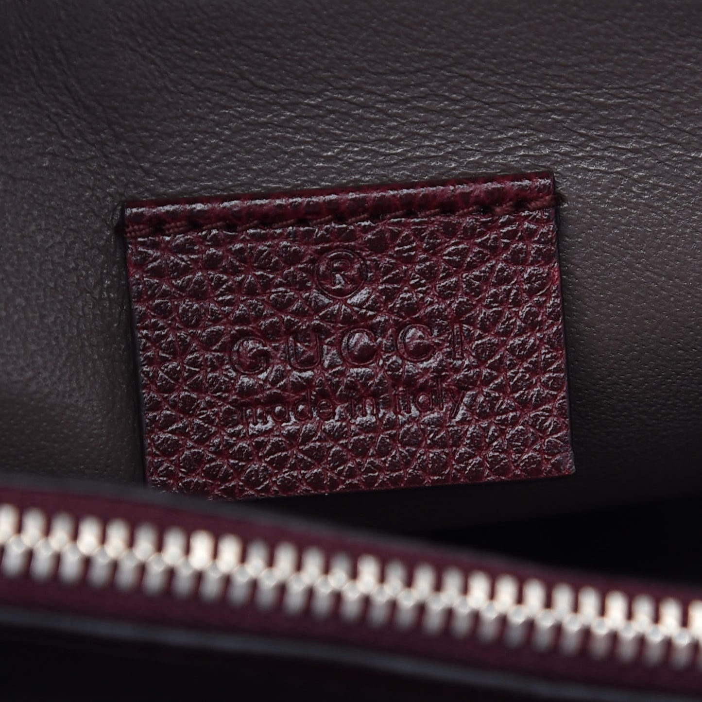 Grainy Calfskin Small Zumi Top Handle Bag Vintage Bordeaux