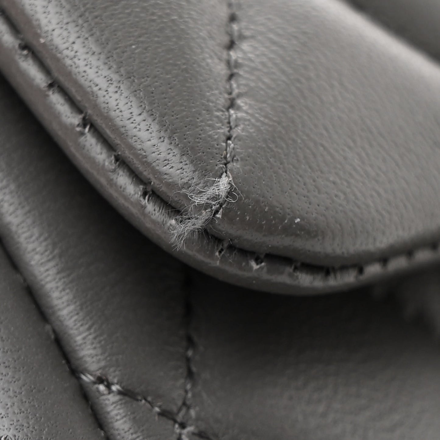 Lambskin Quilted Mini Rectangular Flap Dark Grey