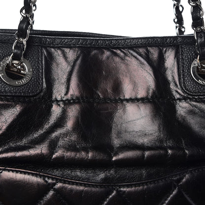 Chanel Glazed Calfskin Small Deauville Tote Black 10 of 11