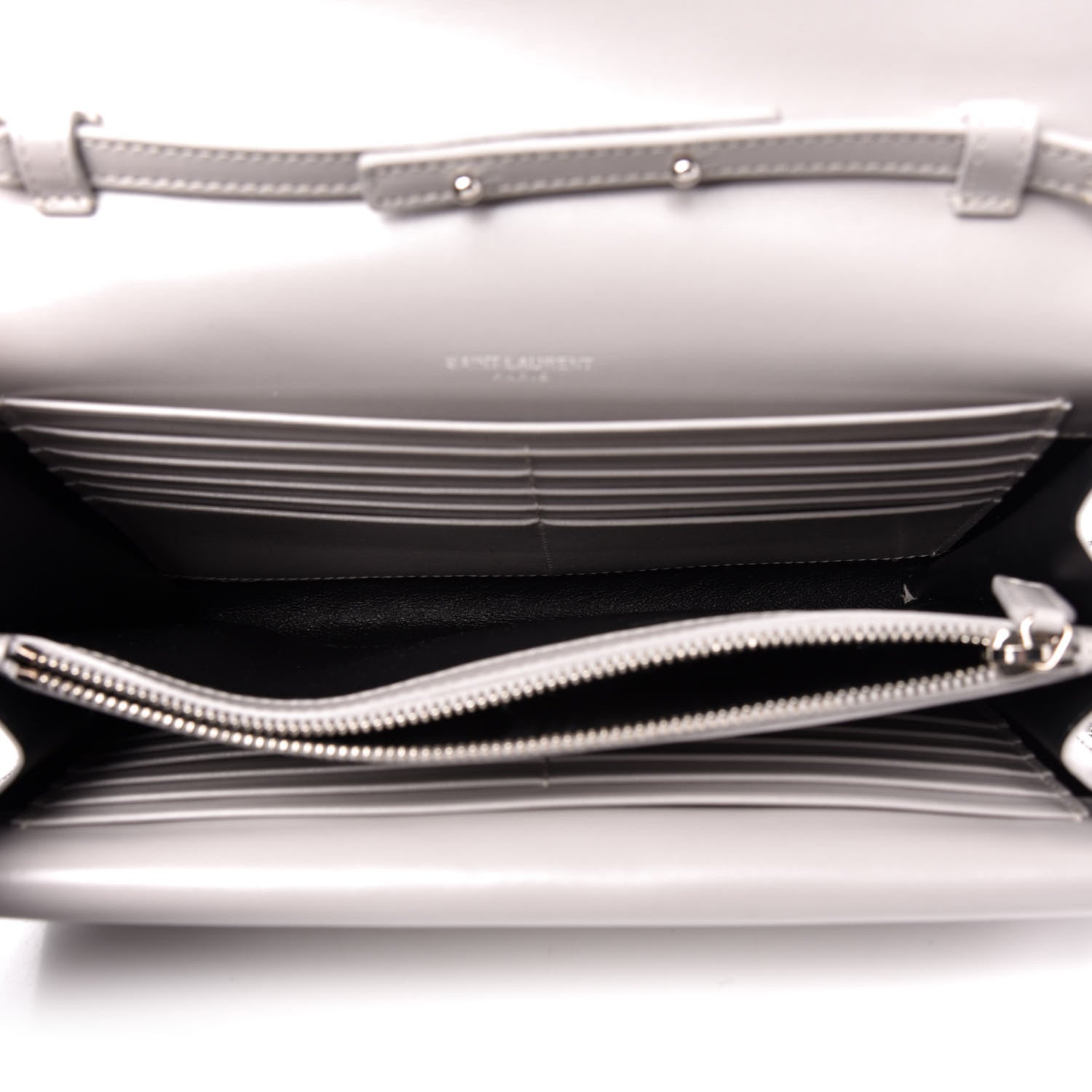 Saint Laurent Smooth Calfskin Sulpice Monogram Chain Wallet Light Natural 5 of 10