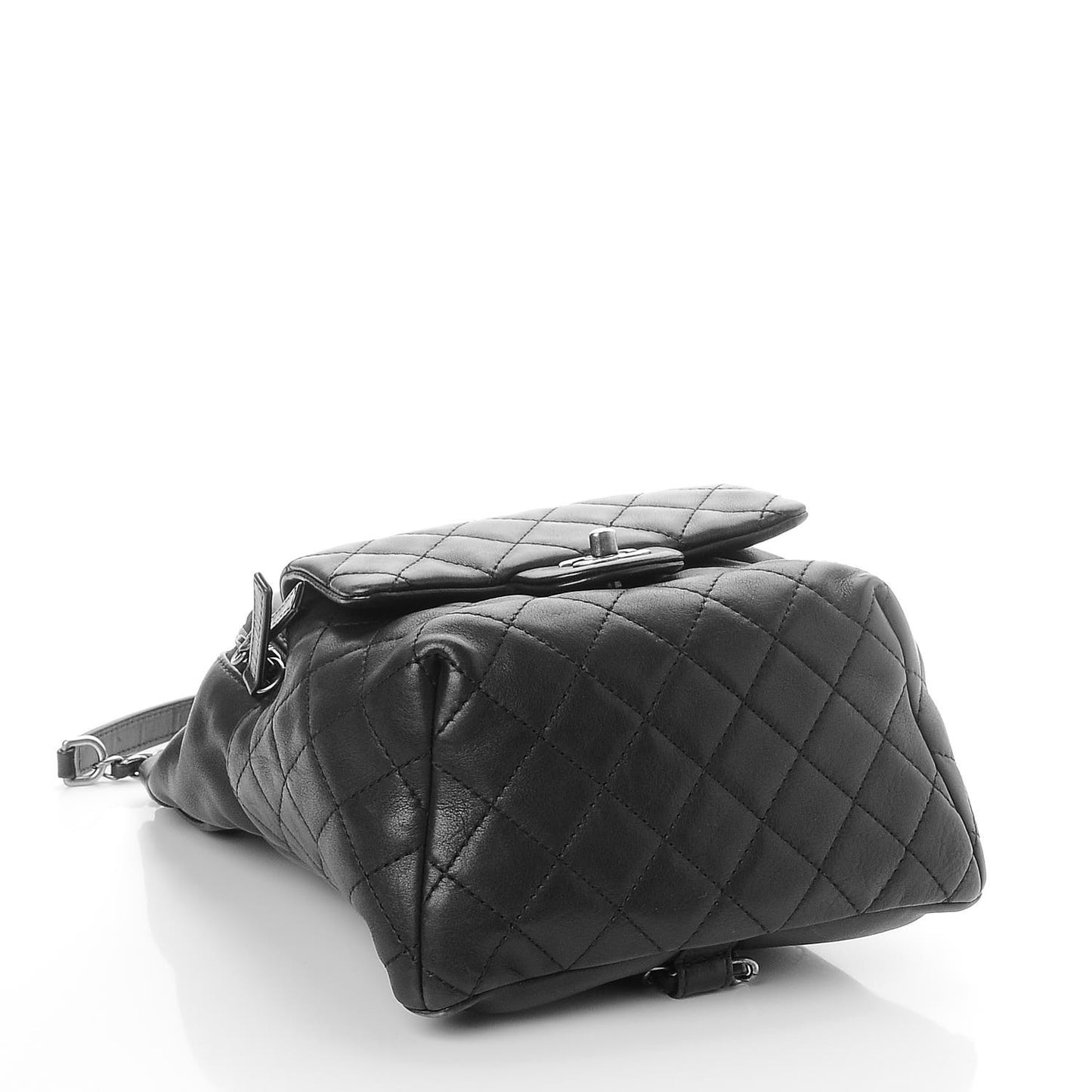 Lambskin Quilted Backpack Black