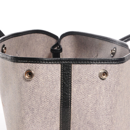 Hermes Toile Leather Garden Party 36 MM Tote Black 9 of 10