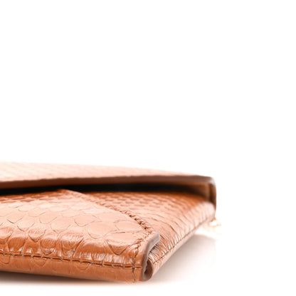 The Row Snakeskin Envelope Chain Clutch Camel 9 of 9