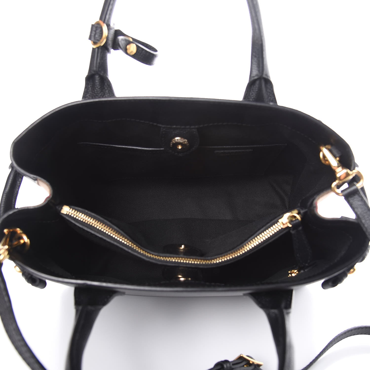 Burberry Grainy Calfskin House Check Medium Banner Tote Black 6 of 12