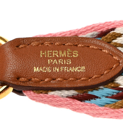Hermes Toile Swift 25mm Sangle Cavale Shoulder Strap Rose d'Ete White Gold 4 of 6