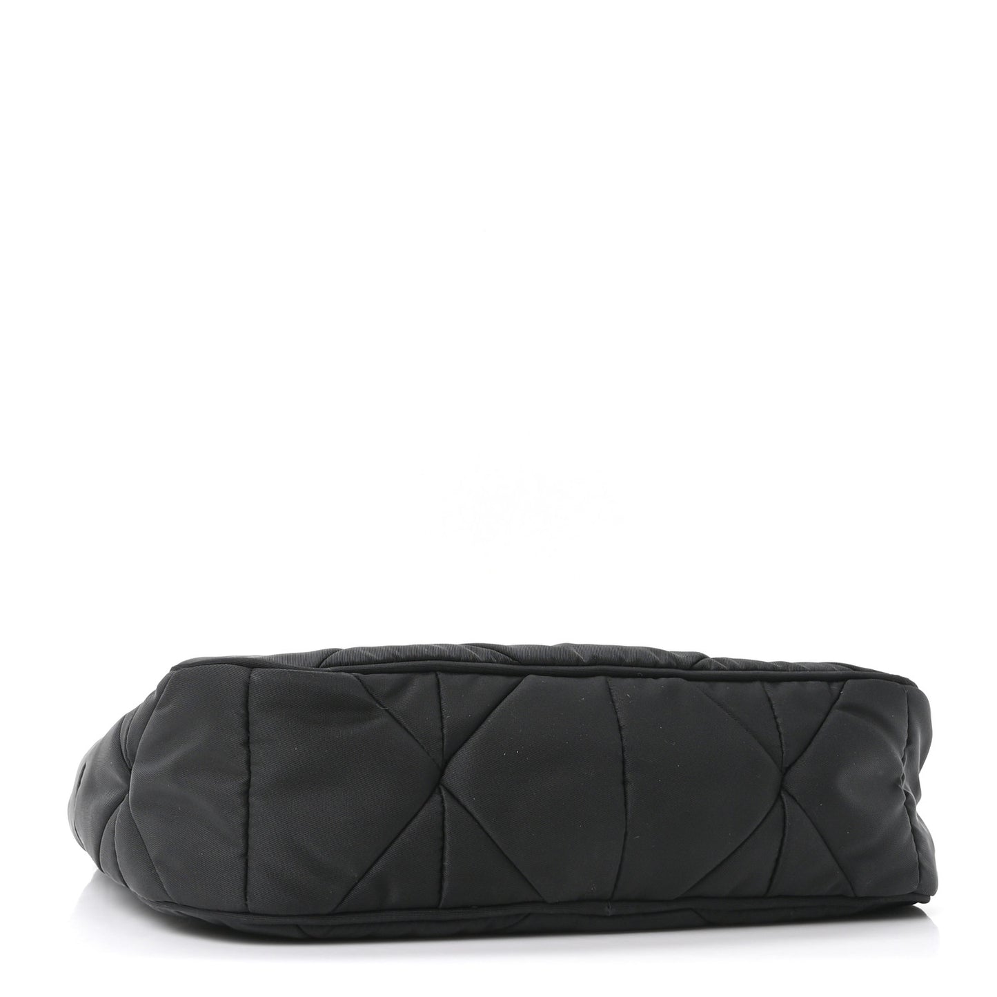 Re-Nylon Triangle Padded Patchwork Shoulder Bag Black